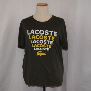 Lacost Olive Green Spellout Shirt